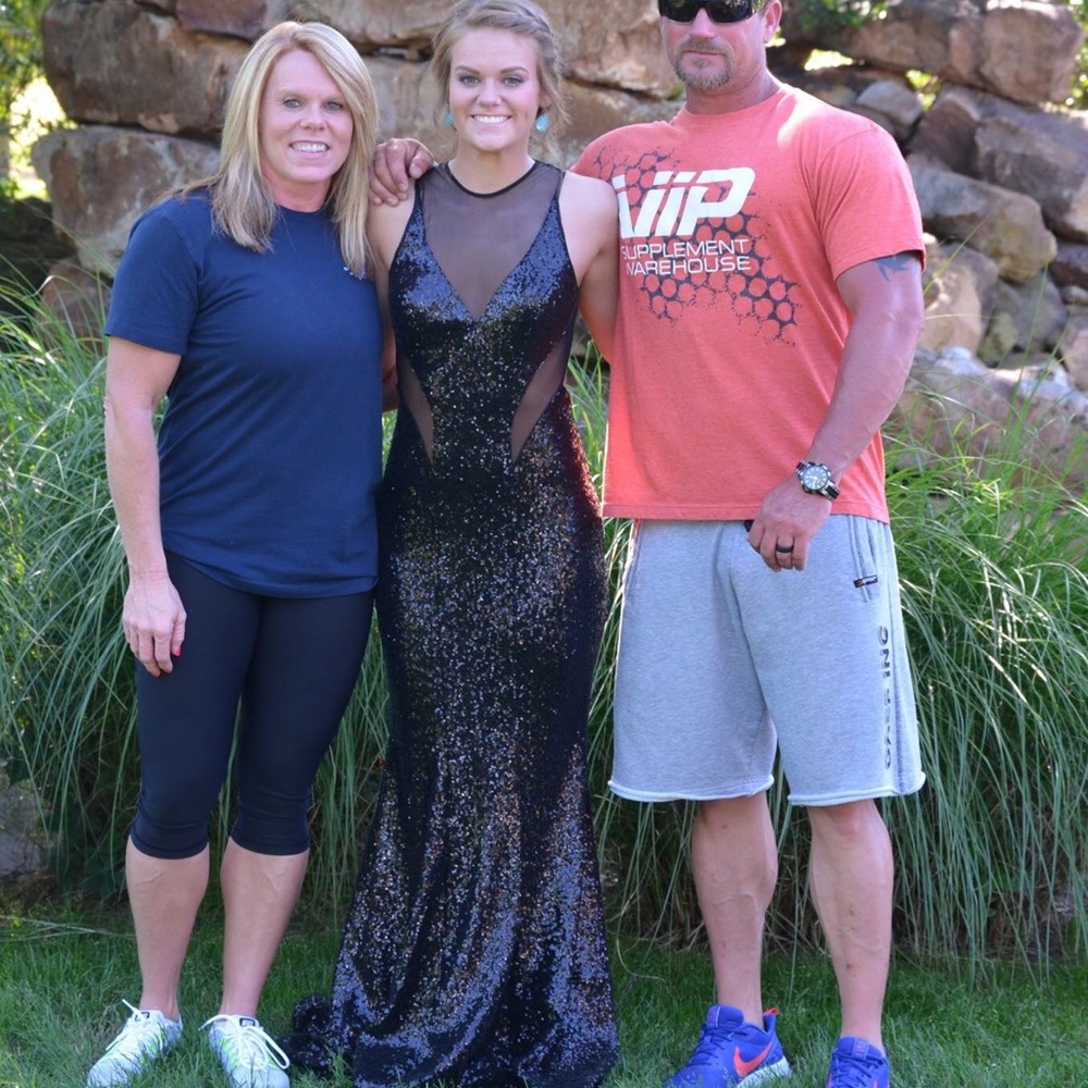 Black Sequined Prom Dress